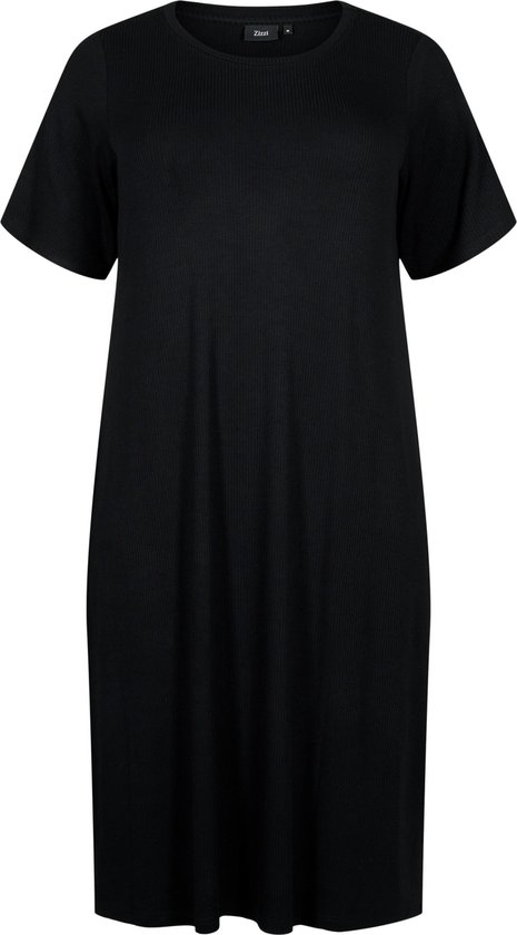ZIZZI VCARLY, S/ S, BLK DRESS Robe Femme - Noir - Taille S (44)