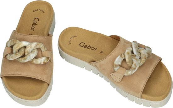 Gabor -Dames - beige - slippers & muiltjes - maat 37