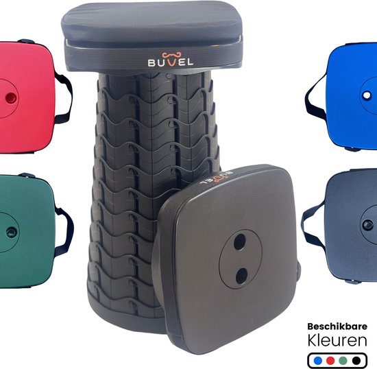 COM-FOUR® driepoot kruk, praktische campingstoel met draagtas, opvouwbare kruk met drie poten voor kamperen, strand, vakantie en buitenactiviteiten (01 stuk - zwart 55cm