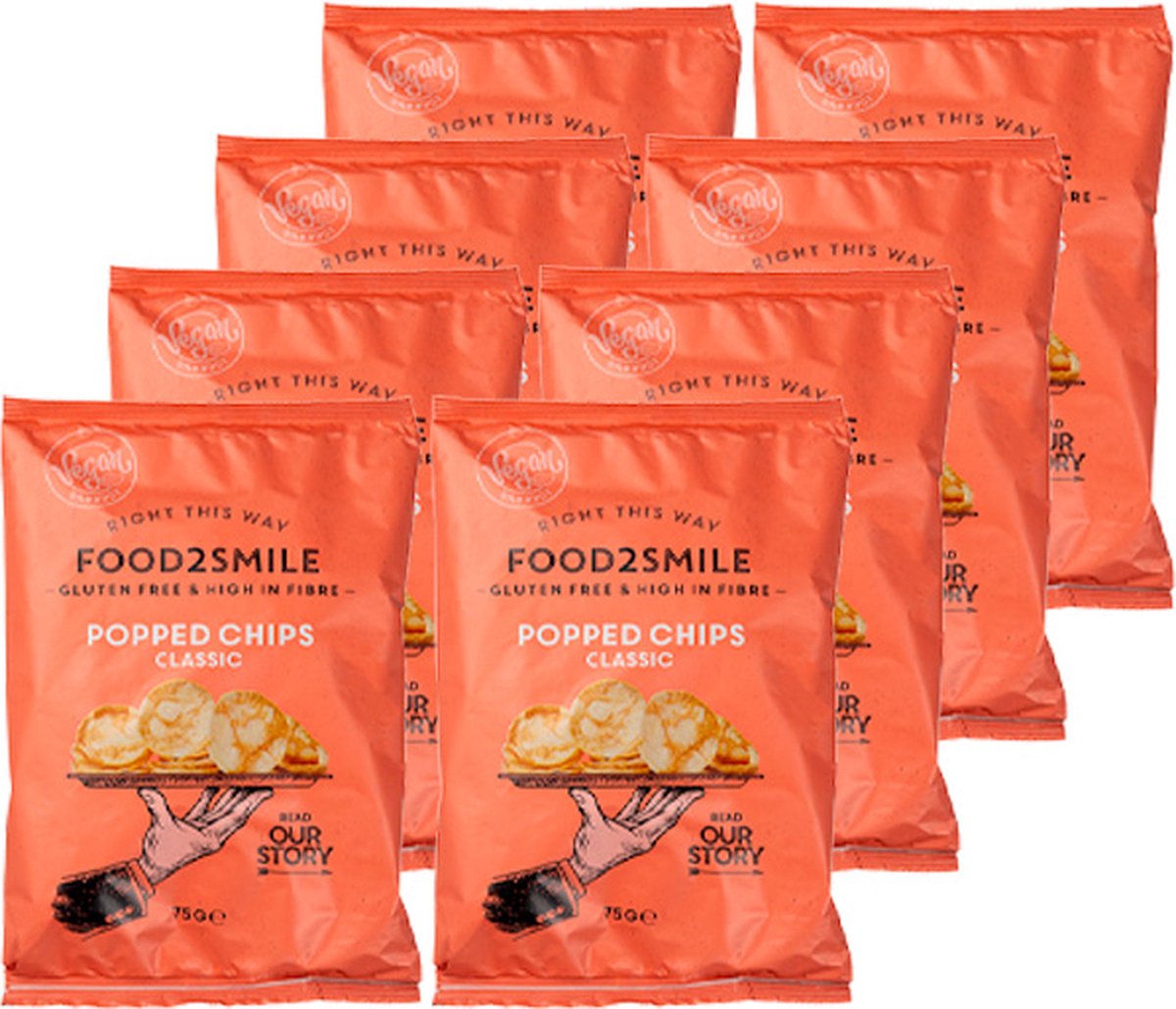 Food2Smile | Popped Chips Classic | 90g | 8 stuks | 8 x 90 gram