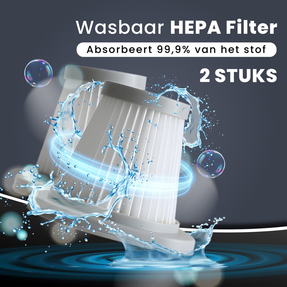 HomeShift® Auto Stofzuiger Draadloos V2 - Kruimelzuiger - Handstofzuiger - Kleine Stofzuiger - Draadloze stofzuiger - Air Duster - Nat & Droog - Zwart — afbeelding 4