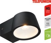 TELEFUNKEN - LED Wandlamp - 323005TF - IP54 - Warm wit licht - 7,5 watt - 700 lumen - 5,5 x 9,5 x 13 cm - Zwart