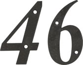 AMIG Huisnummer 46 - massief gesmeed staal - 10cm - incl. bijpassende schroeven - zwart