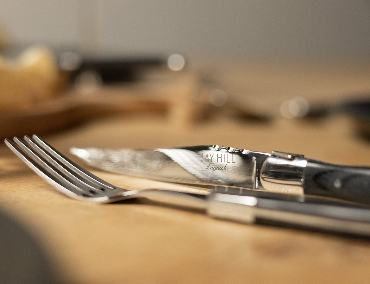 Laguiole en Aubrac CCF99EBIHL 4-delige bestekset, ebbenhout | Voordelig