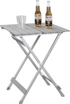 BukkitBow - Table de camping pliante en aluminium / Table de camping - Design légère et durable - 50,5x46,5x60cm - Argent