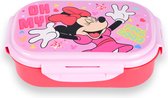 Broodtrommel Kinderen Disney Minnie Mouse - Multi Colour - Inclusief Vork - PVC - Niet Vaatwasser Veilig
