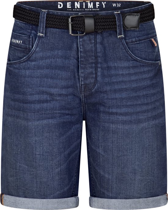 Redbridge Heren jeans shorts korte broek denim destroyed, blauw, 28W