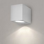 Ledvion LED Wandlamp Hydra, Wandlamp Buiten, Wit, Vierkant, Met Voor ÉénGU10 Down, Buiten Wandlamp, Wand lamp, Buitenlamp, IP54