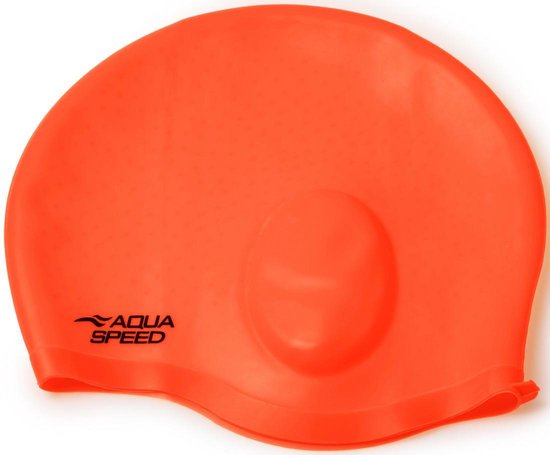 Aqua Speed Siliconen Badmuts Comfort - Zwemmuts met speciale uitsparing voor de oren One Size - Oranje