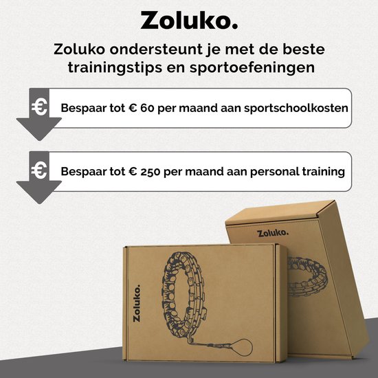 Zoluko Hoelahoep - Incl. E-Book - Hula Hoop - Hoepel - Hoelahoep Fitness - Hula Hoop Fitness - Fitness Hoepel - Weighted Hula Hoop - Weight Hoop - Hoelahoep met Gewicht - Hoelahoep Volwassenen - Hoepel Fitness - Body Hoop - Zwart - Zoluko