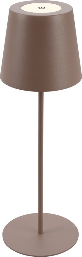 BRILONER - Lampe à poser sans fil - Tactile - Réglable en hauteur - Batterie interchangeable - Socle interchangeable - Ã˜36 x 10,5 cm - Abat-jour sable