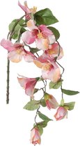 Louis Maes kunstbloemen - Hibiscus - roze - hangende tak van 165 cm - Hawaii/Zomer thema versiering