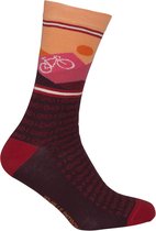 Le Patron Casual sokken Bordeaux Roze / mountain socks bordeaux  - 35/38