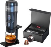 Majesticmania Draagbare Koffiemachine - Reiskoffiezetapparaat - Koffiezetapparaat 12 volt - 3-in-1 - Voor Koffiepoeder, Nespresso & Dolce Gusto Capsules - Grijs