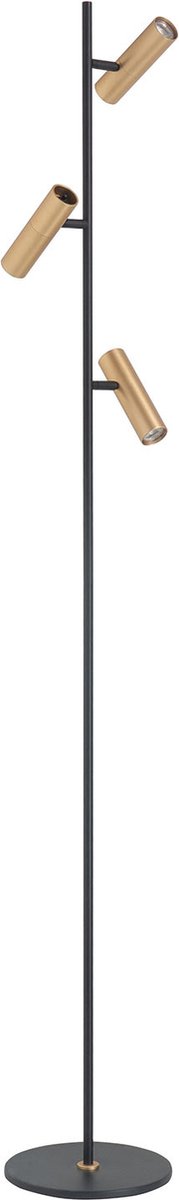 Vloerlamp Trend 3 lichts H 158 cm incl mini GU10 zwart goud