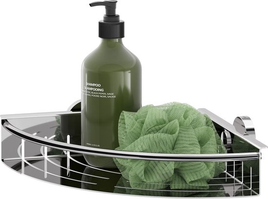 Tiger Boston - Panier de douche angulaire 19,5 cm - Acier inoxydable poli
