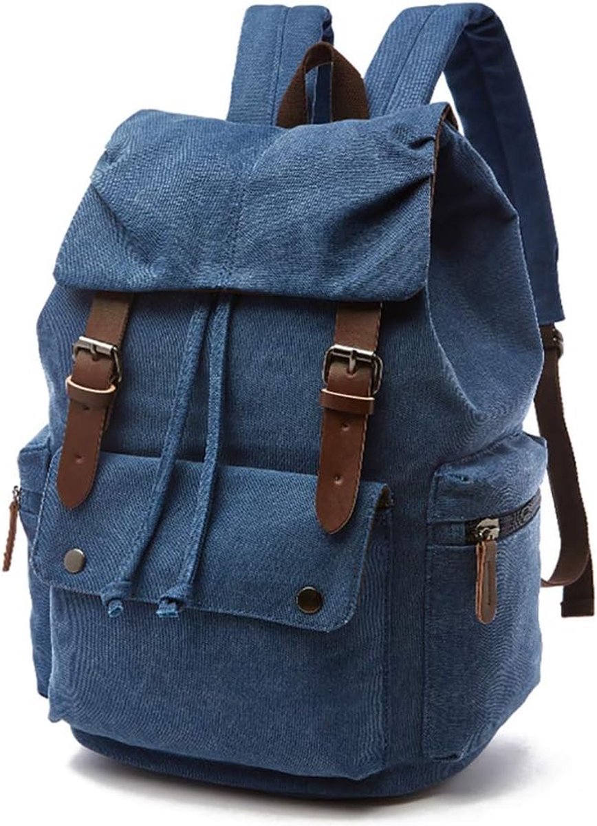 Canvas rugzak vintage voor laptop dagrugzak wandelen reizen grote capaciteit tas unisex