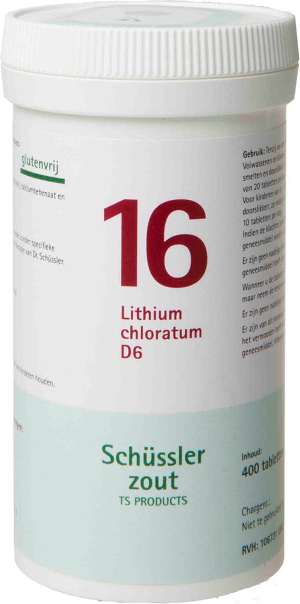 Goedkoopste Pfluger Schussler Zout nr 16 Litium Chloratum D6 - 1 x 400 tabletten