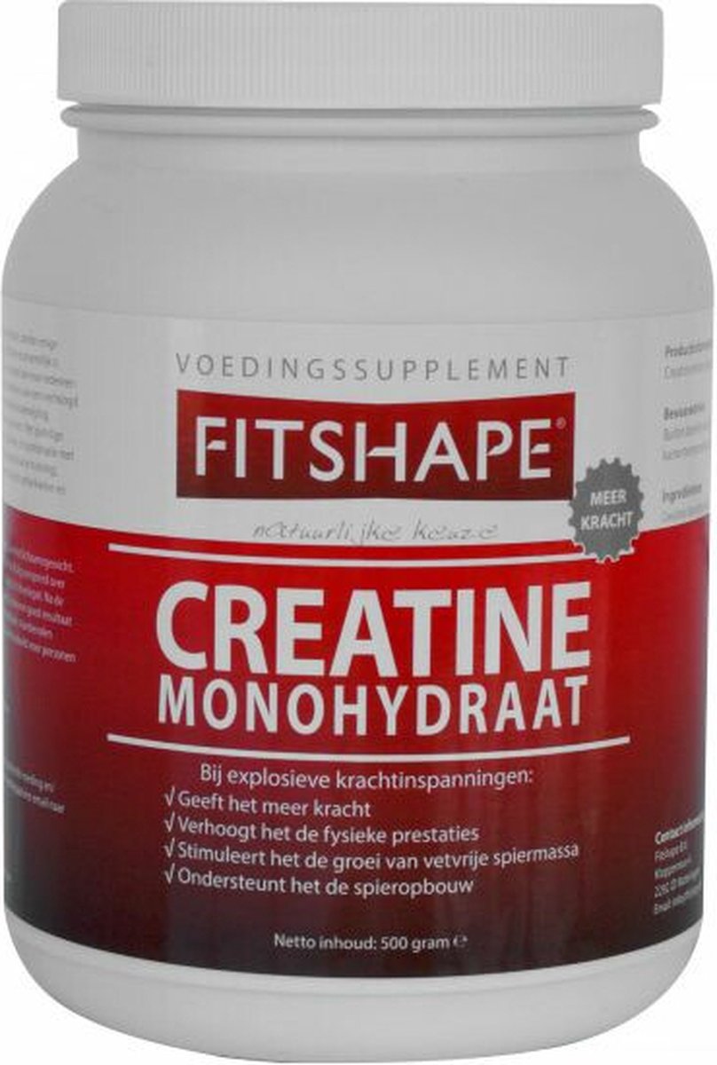 Goedkoopste Fitshape - Creatine Monohydraat - Sportvoeding - 500 gram