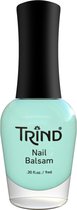 Trind Nail Balsam in lichtblauwe fles met zwarte dop.