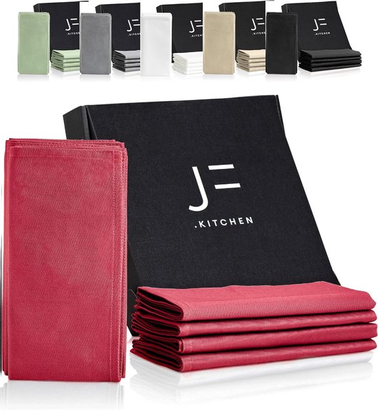 Encasa XO Saliegroene stoffen servetten set van 12, 43 x 43 cm | Effen kleur katoenen servetten | wasbare en herbruikbare bruiloftsservetten voor vakantiediners, feesten en dagelijkse tafeldecoratie