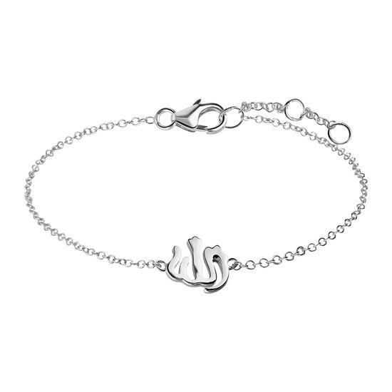 Lucardi Dames Zilveren armband Allah - Armband - 925 Zilver - Zilverkleurig - 19 cm