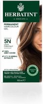 Herbatint 5N Licht Kastanje - Haarverf - Permanente vegan haarkleuring - 8 plantenextracten– 150 ml