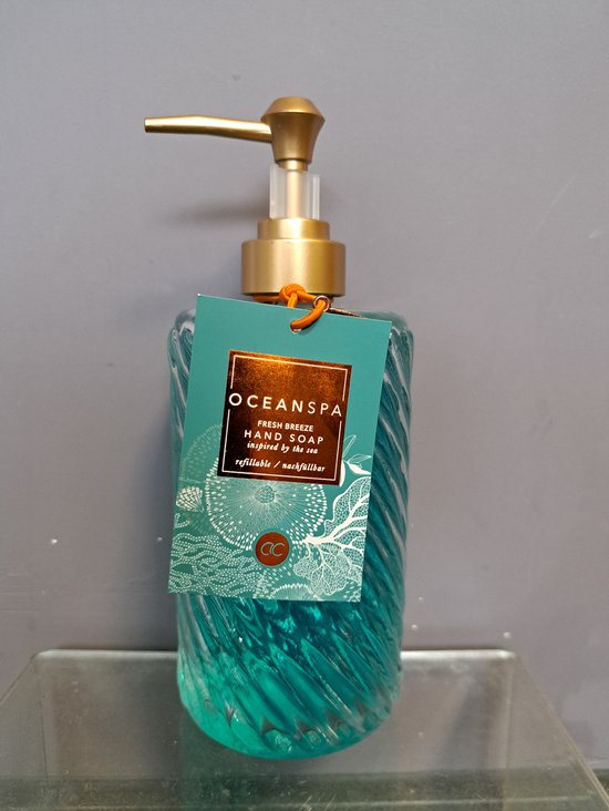 savon pour les mains brise océanique - spa océanique - bouteille en verre de 420 ml - emballage de luxe