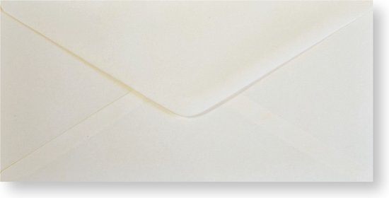 100 Luxe enveloppen - DIN Lang 11x22cm - DL Crème - 110 Grams - 110x220mm - Puntklepsluiting
