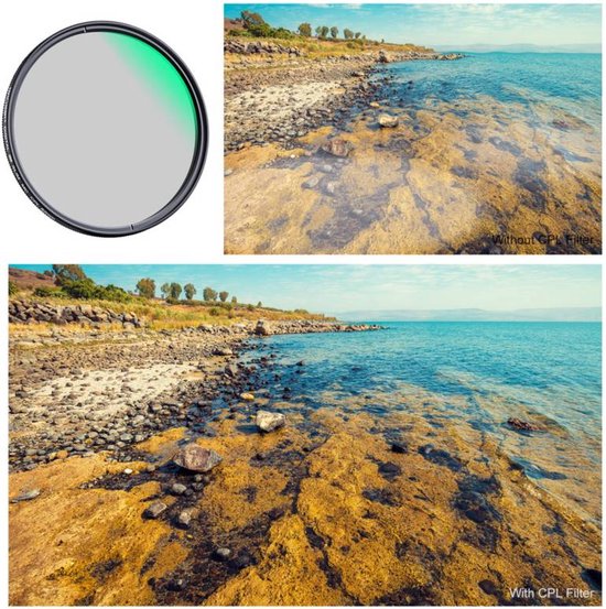 K&F Concept 67mm circulair polarisatiefilter Nano-A MC slim CPL