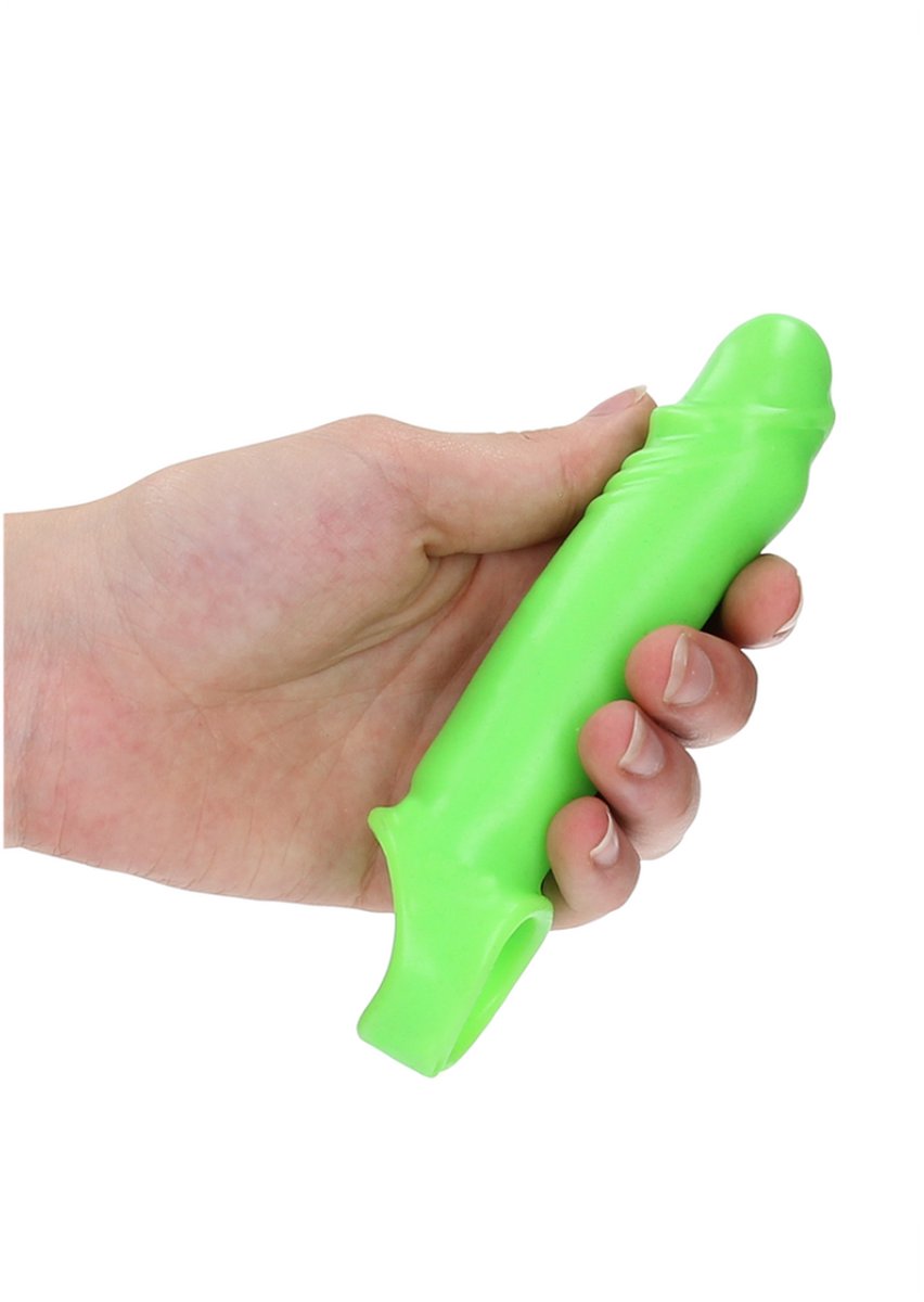 Smooth Stretchy Penis Sleeve - Glow in the Dark - Neon Green