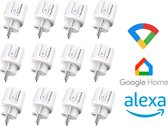 PuroTech Slimme Stekker - 12 Stuks - Smart Plug - Voordeelverpakking - Tijdschakelaar & Energiemeter - Amazon Alexa & Google Home - Verbruiksmeter - Energiekosten