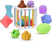 Sensorisch speelgoed voor baby‘s van 6-18 maanden, rond sorteerspeelgoed met 6 zachte ballen, Montessori, ontwikkelen van vaardigheden, kerstcadeau voor baby‘s