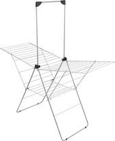 Tomado Metaltex - Monsoon Droogrek - 30 meter drooglengte - Zilvergrijs - 5 jaar garantie - vleugels in hoogte verstelbaar - extra stang voor kledinghangers