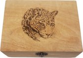 opbergkistje mangohout " Jaguar " | Gegraveerd | symbool | afbeelding | jaguar | panter | dier| dierenkop | mango | mango hout | hout | | Mangohout | Opberger | Opbergkistje | kist | kistje | Shape Of The Art | houten kist