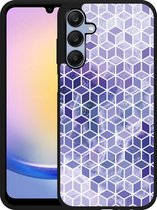 Cazy Hardcase Hoesje geschikt voor Samsung Galaxy A25 Paars Hexagon Marmer