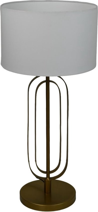 Darcy Lampenkap - ø32x32x20 cm - Wit - Katoen - lampenkap voor staande lamp, lampenkappen hanglampen, lampenkappen voor tafellampen, lampenkappen, lampekap, lampenkap velours, lampenkap voor tafellamp, lampenkappen landelijk