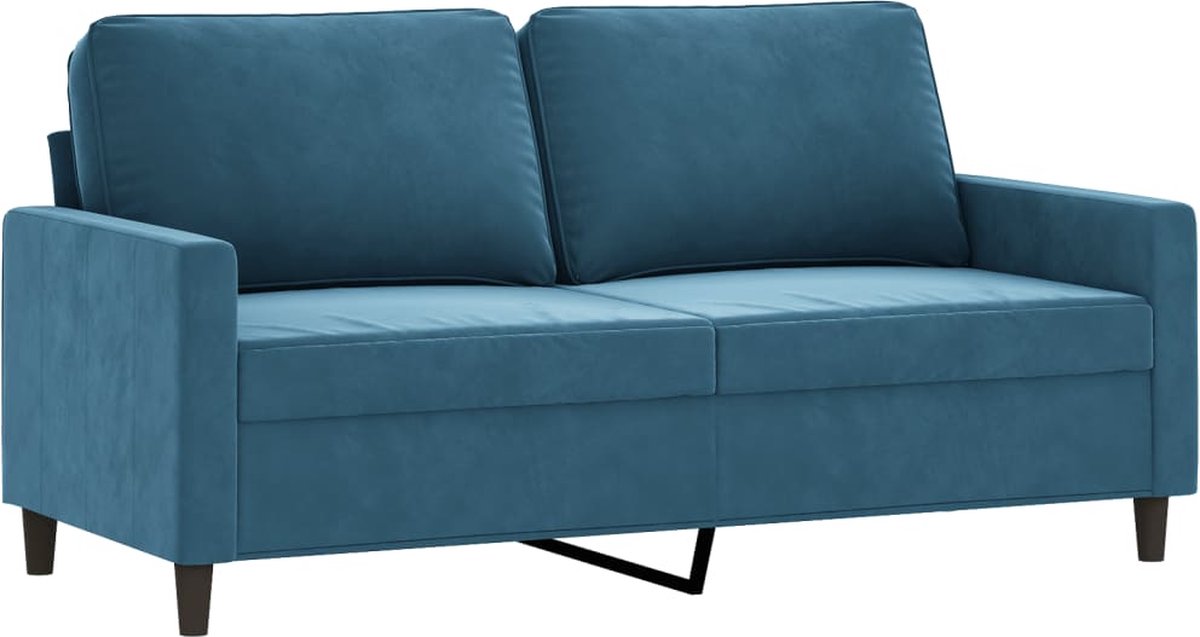 vidaXL Tweezitsbank - 140 - cm - fluweel - blauw