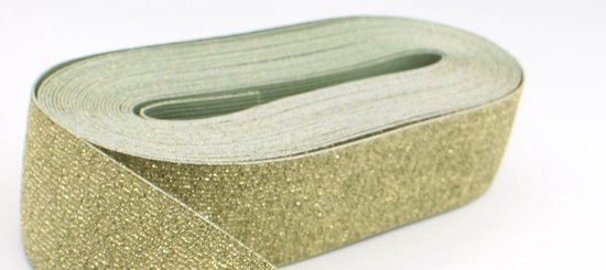 band elastiek goud - gouden bandelastiek - 25 mm x 2,5 m - kledingelastiek