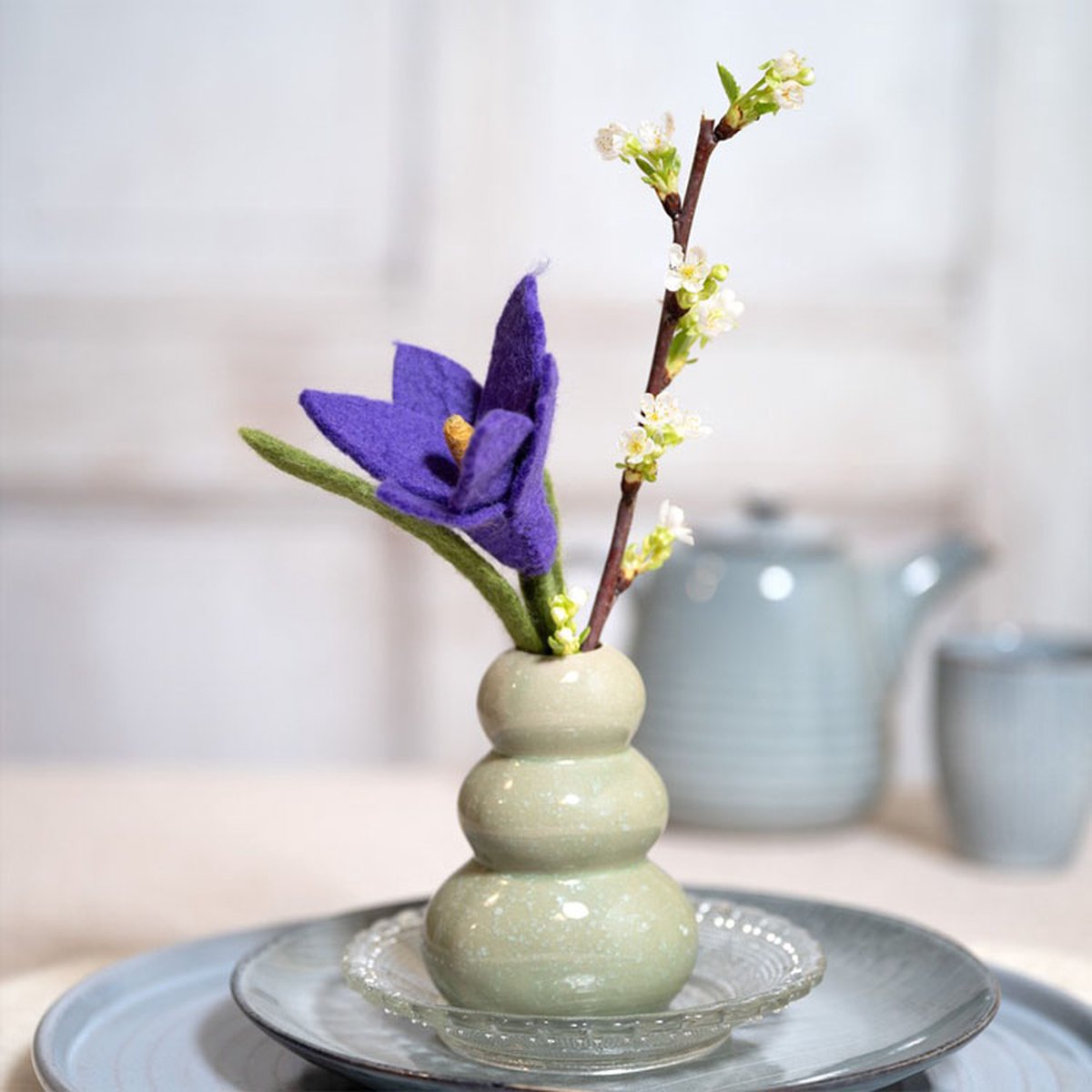 Bloem Vilt - Krokus Paars - 25cm - Fairtrade Sjaalmetverhaal