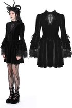 Dark in Love - Gothic haunted cross bell sleeves Korte jurk - XS - Zwart