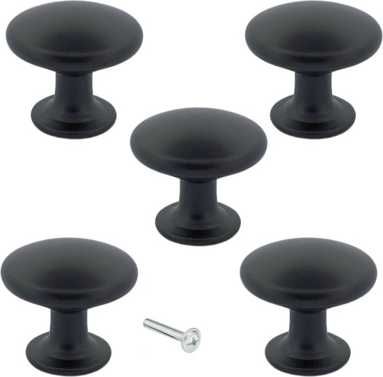 Kastknoppen Macon Zwart Rond 5 Stuks Diameter 27 Mm Kastknop kastknoppen-macon-zwart-rond-5-stuks-diameter-27-mm-kastknop