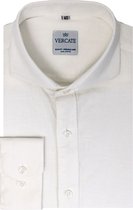 Vercate - Heren Lange Mouwen Overhemd - Wit - Slim-Fit - Linnen Rayon - Maat 43/XL