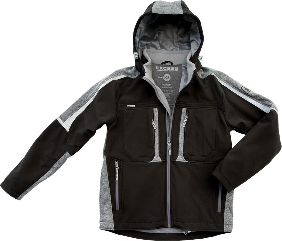 Excess activ PRO werkjas model 216 waterafstotend zwart grijs maat XXL