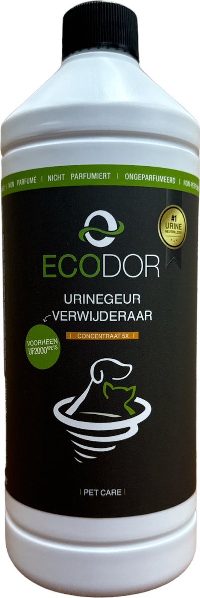 Ecodor UF2000 4Pets - Urinegeur Verwijderaar - 1000 ml (1 op 5 Concentraat) - Vegan - Ecologisch - Ongeparfumeerd - Ecodor
