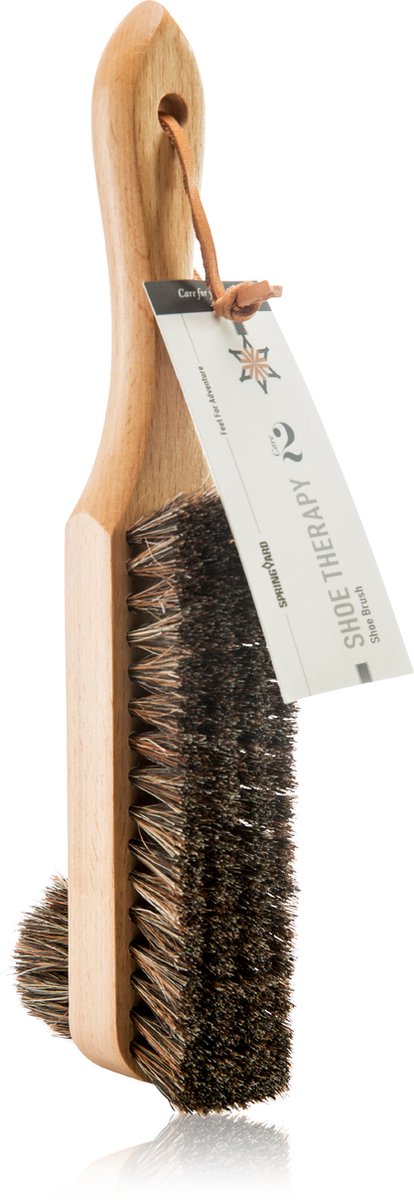 Springyard Therapy Applier Plus Brush - schoenborstel 2-zijdig - voor reinigen, poetsen en polijsten - paardenhaar - 25cm