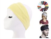 Cabantis Premium Sport Haarband - Hoofddeksel - Yoga - Haarband Heren - Haarband Dames - Stretch - Geel