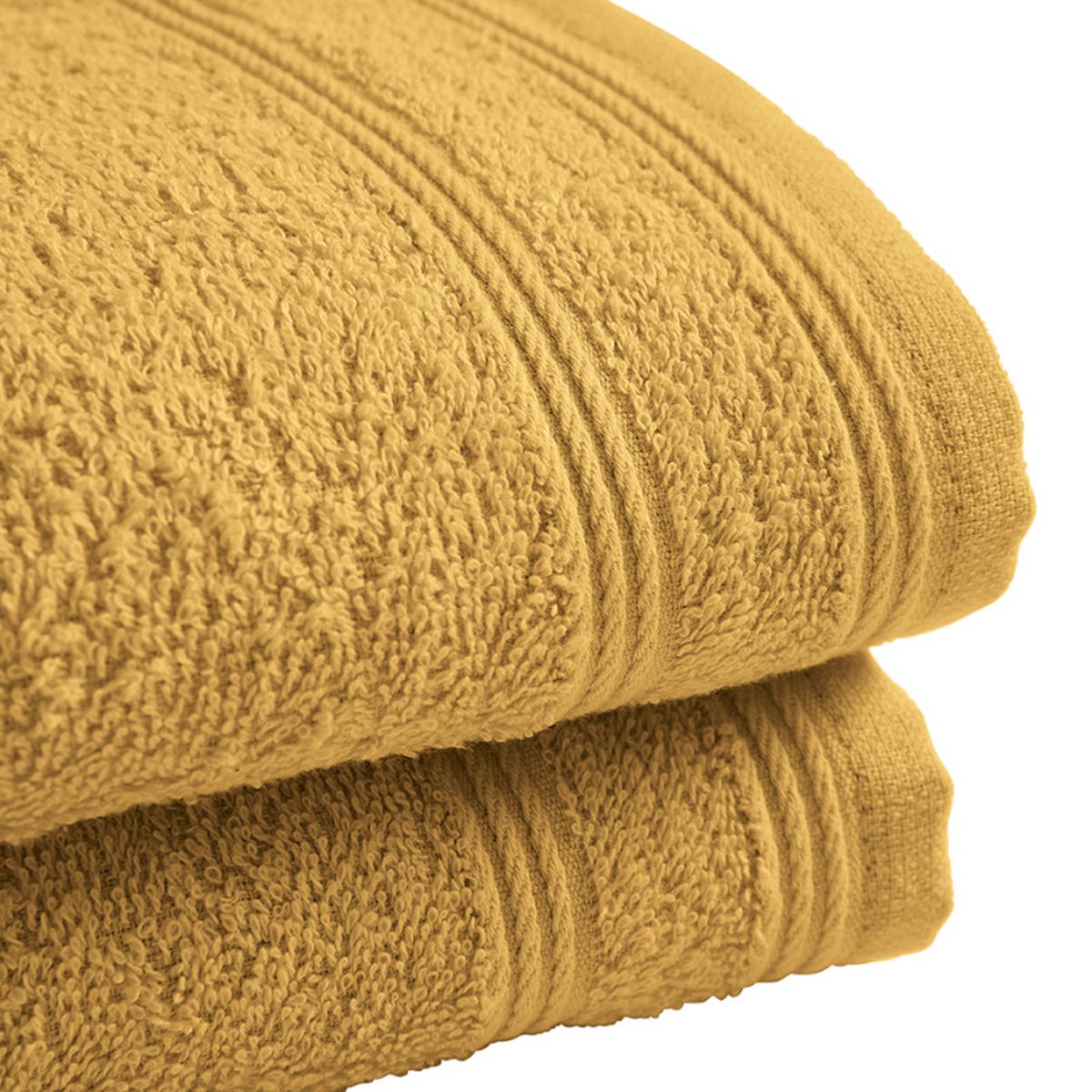 Univers Décor - "Spa" badstof gastendoekjes - 30 x 50 cm - Set van 2 - 400 g/m - Maïs Geel