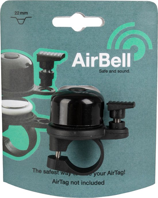 Fietsbel met Airtag houder ø31.8mm zwart — afbeelding 3