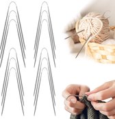 Lot de 12 aiguilles à tricoter circulaires 23 cm 2 mm/3 mm/3,5 mm/4,5 mm, lot d'aiguilles à tricoter pour chaussettes flexibles, aiguilles à tricoter en métal pour chaussettes, manches, bonnets et gants.